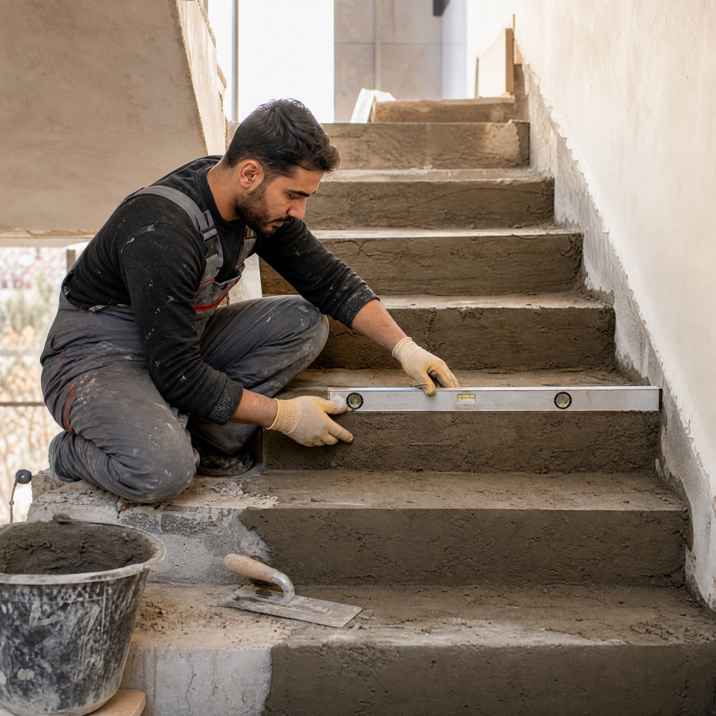 concrete leveling staircase