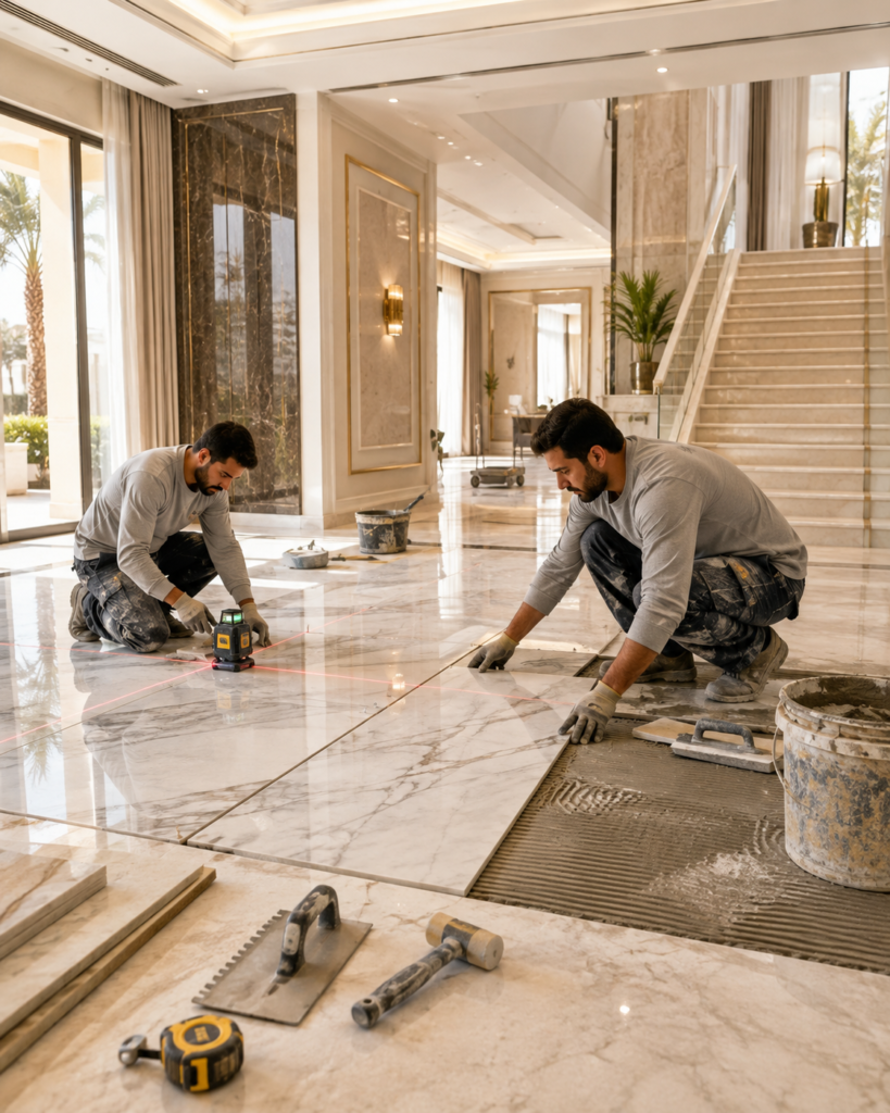 marble flooring project alhajarrakham.com